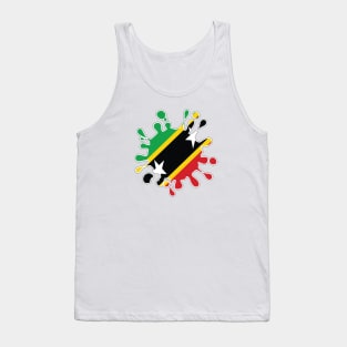 St Kitts and Nevis National Flag Paint Splash Tank Top